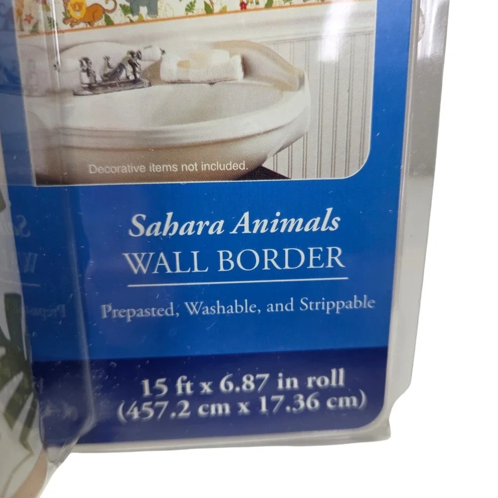 2 Rolls HomeTrends Kids Sahara Animals Wall Border Prepasted Washable Strippable